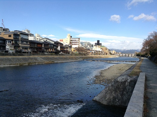 京都加茂川お正月