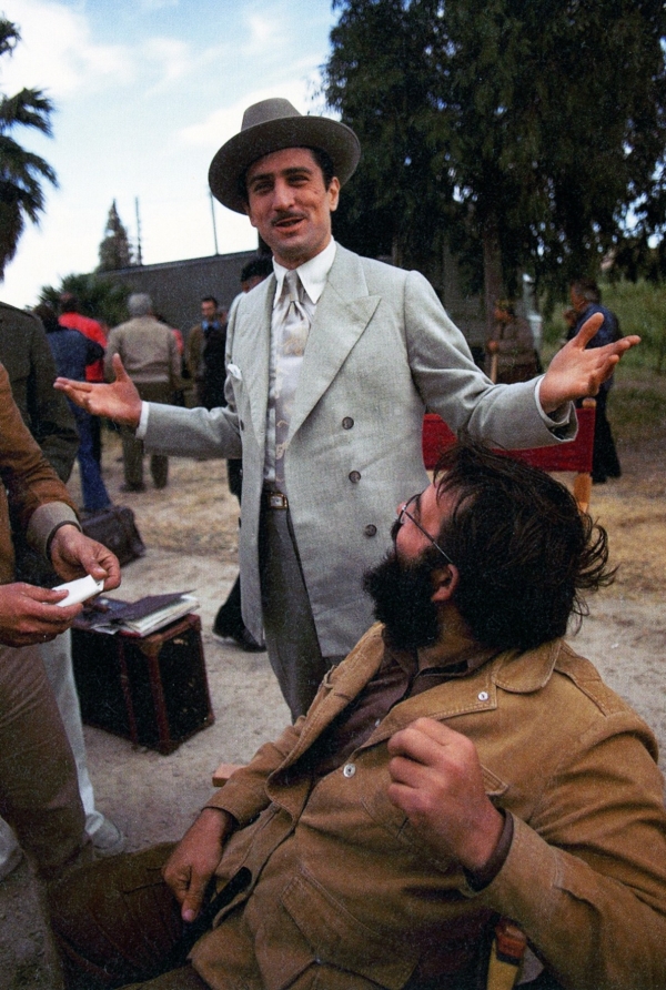 Robert De Niro photographed on the set of The Godfather Part II