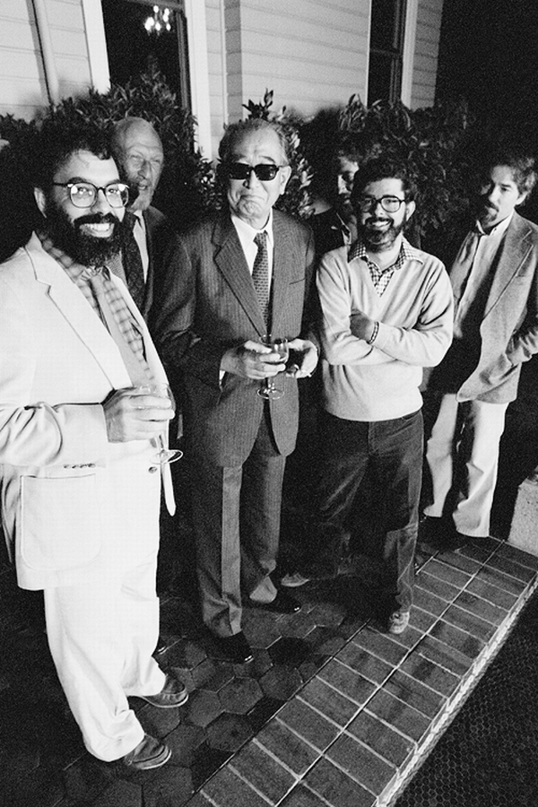 Francis Ford Coppola Irvin Kershner Akira Kurosawa Steven Spielberg George Lucas Carroll Ballard at Coppolas house in San Francisco 198