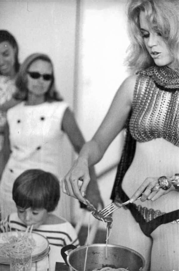 Jane Fonda during the shooting of Barbarella