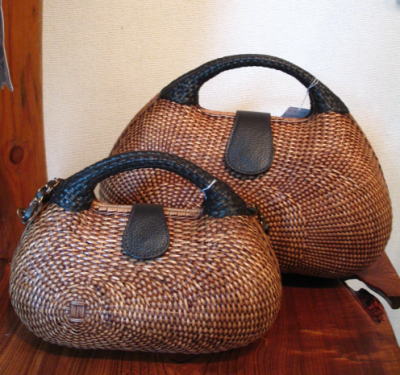 伊豆高原　ギャラリー　ショップ　ギャラリーぶなの木　籐のかごバッグ