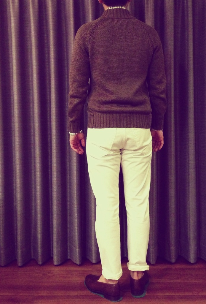 DI MAESTRO（ディ・マエストロ） COTTON RUGRAN-SLEEVE STAND BULKY KNIT_着用イメージ⑧