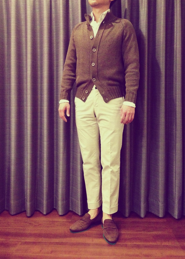 DI MAESTRO（ディ・マエストロ） COTTON RUGRAN-SLEEVE STAND BULKY KNIT_着用イメージ⑨
