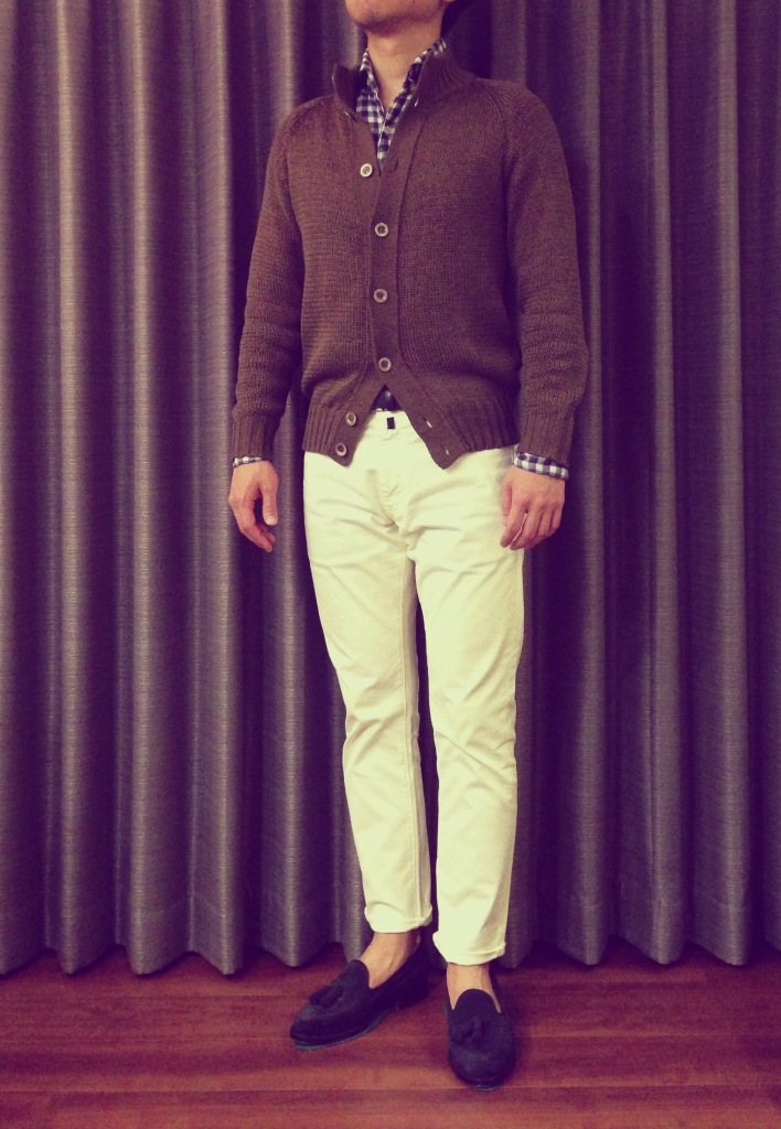 DI MAESTRO（ディ・マエストロ） COTTON RUGRAN-SLEEVE STAND BULKY KNIT_着用イメージ③