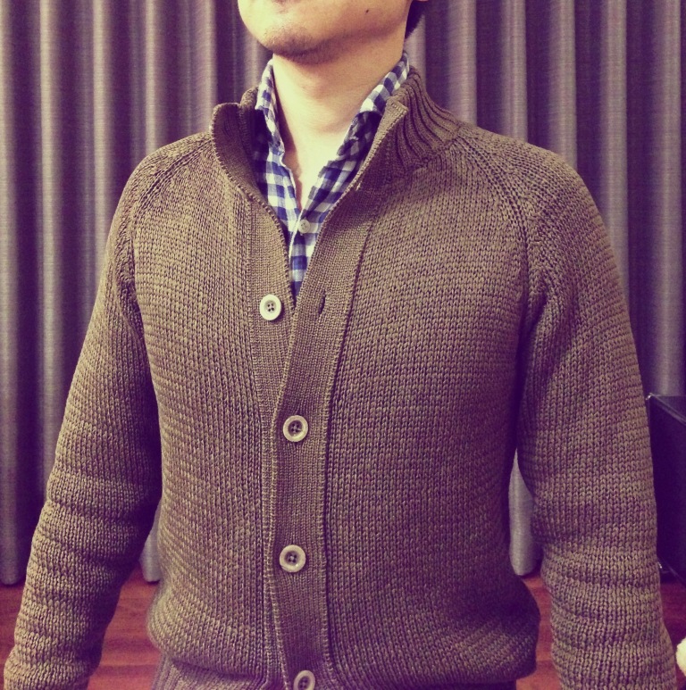 DI MAESTRO（ディ・マエストロ） COTTON RUGRAN-SLEEVE STAND BULKY KNIT_着用イメージ④