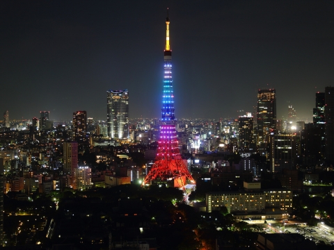 東京タワー　レインボーライトアップ